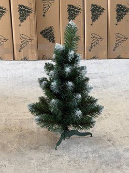 🎄 Штучна ялинка 0,55 м "Снігова королева" з білими кінчиками і з підставкою БК.055 см фото