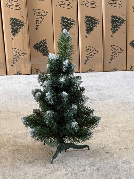 🎄 Штучна ялинка 0,55 м "Снігова королева" з білими кінчиками і з підставкою БК.055 см фото